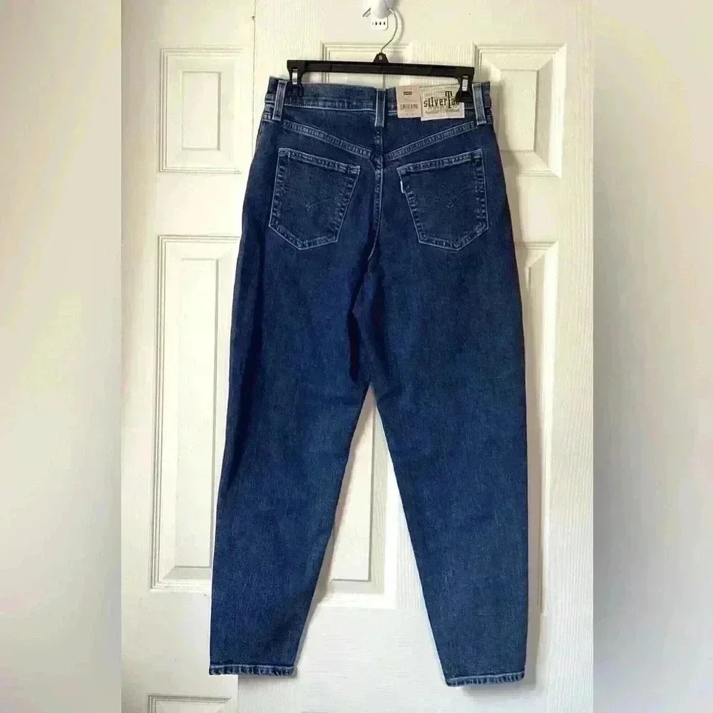 Levi's SilverTab High Waist Mom Jean Jeans Size 28*27 NWT relaxed & tapered leg - Picture 5 of 9